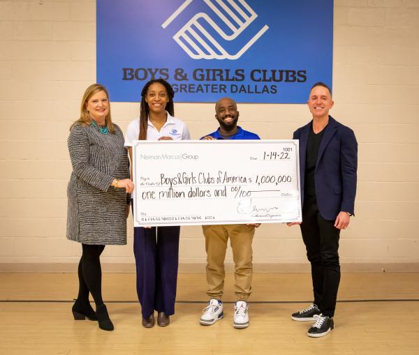 Neiman Marcus Group and Boys & Girls Club of America holding $1M Donation Cheque